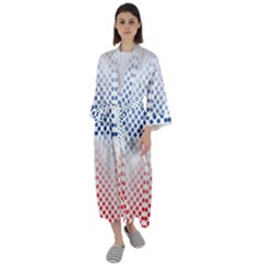 Dots-pointillism-abstract-chevron Maxi Satin Kimono by Semog4