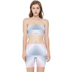 Dots-pointillism-abstract-chevron Stretch Shorts And Tube Top Set by Semog4