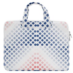 Dots-pointillism-abstract-chevron Macbook Pro 13  Double Pocket Laptop Bag by Semog4