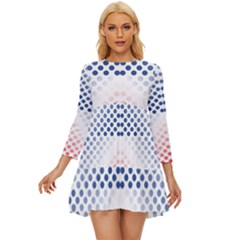 Dots-pointillism-abstract-chevron Long Sleeve Babydoll Dress by Semog4