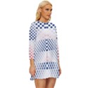 Dots-pointillism-abstract-chevron Long Sleeve Babydoll Dress View3