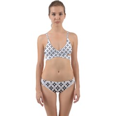 Star-curved-pattern-monochrome Wrap Around Bikini Set by Semog4