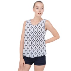 Star-curved-pattern-monochrome Bubble Hem Chiffon Tank Top by Semog4