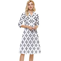 Star-curved-pattern-monochrome Classy Knee Length Dress by Semog4