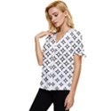 Star-curved-pattern-monochrome Bow Sleeve Button Up Top View2