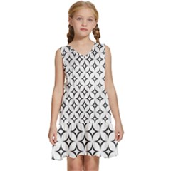 Star-curved-pattern-monochrome Kids  Sleeveless Tiered Mini Dress by Semog4