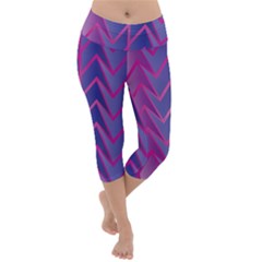 Geometric-background-abstract Lightweight Velour Capri Yoga Leggings by Semog4