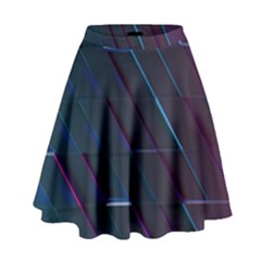 Glass-scifi-violet-ultraviolet High Waist Skirt by Semog4