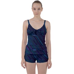 Glass-scifi-violet-ultraviolet Tie Front Two Piece Tankini by Semog4