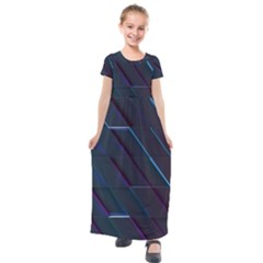 Glass-scifi-violet-ultraviolet Kids  Short Sleeve Maxi Dress by Semog4