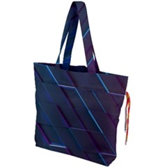 Glass-scifi-violet-ultraviolet Drawstring Tote Bag by Semog4