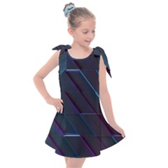 Glass-scifi-violet-ultraviolet Kids  Tie Up Tunic Dress by Semog4