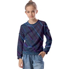 Glass-scifi-violet-ultraviolet Kids  Long Sleeve Tee With Frill 