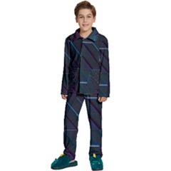 Glass-scifi-violet-ultraviolet Kids  Long Sleeve Velvet Pajamas Set