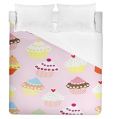 Cupcakes Wallpaper Paper Background Duvet Cover (queen Size) by Semog4