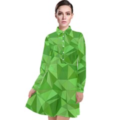 Mosaic-tile-geometrical-abstract Long Sleeve Chiffon Shirt Dress by Semog4