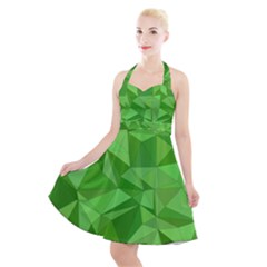 Mosaic-tile-geometrical-abstract Halter Party Swing Dress  by Semog4