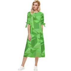 Mosaic-tile-geometrical-abstract Bow Sleeve Chiffon Midi Dress by Semog4