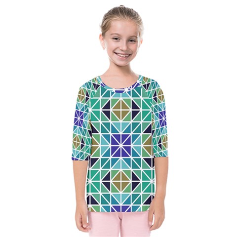 Mosaic-triangle-symmetry- Kids  Quarter Sleeve Raglan Tee by Semog4