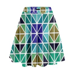 Mosaic-triangle-symmetry- High Waist Skirt by Semog4