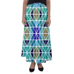 Mosaic-triangle-symmetry- Flared Maxi Skirt by Semog4