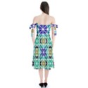 Mosaic-triangle-symmetry- Shoulder Tie Bardot Midi Dress View2