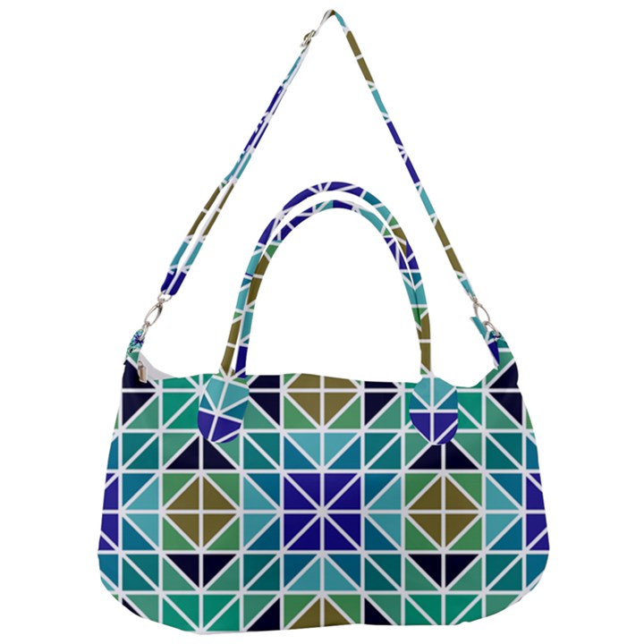 Mosaic-triangle-symmetry- Removable Strap Handbag