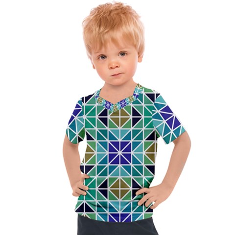 Mosaic-triangle-symmetry- Kids  Sports Tee by Semog4