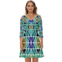 Mosaic-triangle-symmetry- Shoulder Cut Out Zip Up Dress View1