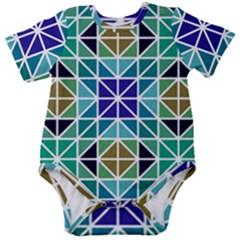 Mosaic-triangle-symmetry- Baby Short Sleeve Bodysuit by Semog4