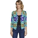 Mosaic-triangle-symmetry- Women s Casual 3/4 Sleeve Spring Jacket View1