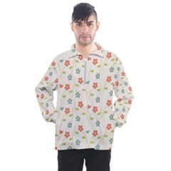 Floral-pattern-wallpaper-retro Men s Half Zip Pullover