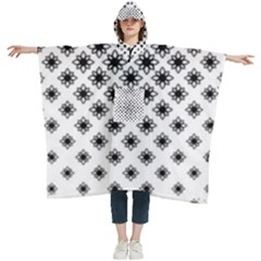 Stylized-flower-floral-pattern Women s Hooded Rain Ponchos