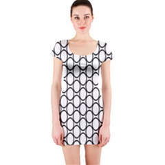 Black-pattern-halftone-wallpaper Short Sleeve Bodycon Dress by Semog4