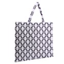 Black-pattern-halftone-wallpaper Zipper Large Tote Bag View2