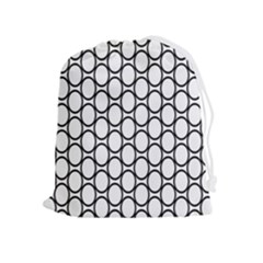 Black-pattern-halftone-wallpaper Drawstring Pouch (xl) by Semog4