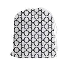 Black-pattern-halftone-wallpaper Drawstring Pouch (2xl) by Semog4