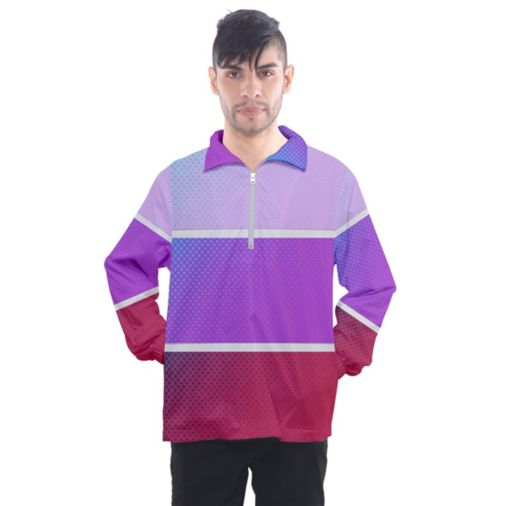 Pattern-banner-set-dot-abstract Men s Half Zip Pullover