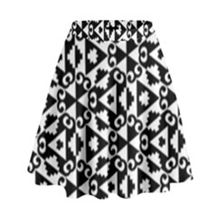 Geometric-tile-background High Waist Skirt by Semog4