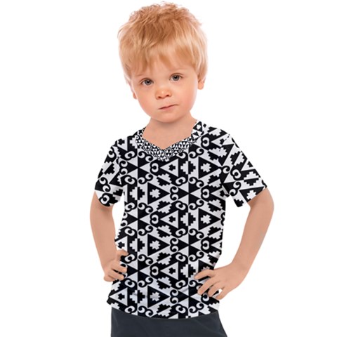 Geometric-tile-background Kids  Sports Tee by Semog4