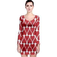 Hearts-pattern-seamless-red-love Long Sleeve Bodycon Dress by Semog4