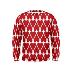 Hearts-pattern-seamless-red-love Kids  Sweatshirt by Semog4