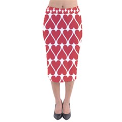 Hearts-pattern-seamless-red-love Velvet Midi Pencil Skirt by Semog4