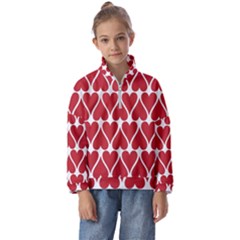 Hearts-pattern-seamless-red-love Kids  Half Zip Hoodie by Semog4