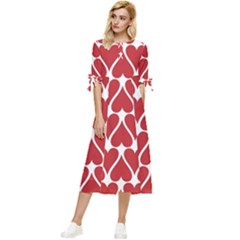 Hearts-pattern-seamless-red-love Bow Sleeve Chiffon Midi Dress by Semog4