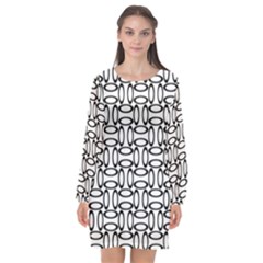 Ellipse-pattern-ellipse-dot-pattern Long Sleeve Chiffon Shift Dress  by Semog4