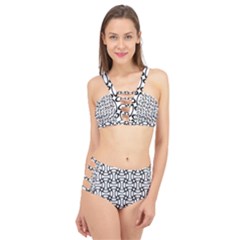 Ellipse-pattern-ellipse-dot-pattern Cage Up Bikini Set by Semog4