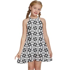 Ellipse-pattern-ellipse-dot-pattern Kids  Halter Collar Waist Tie Chiffon Dress by Semog4