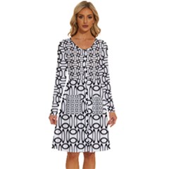 Ellipse-pattern-ellipse-dot-pattern Long Sleeve Dress With Pocket by Semog4