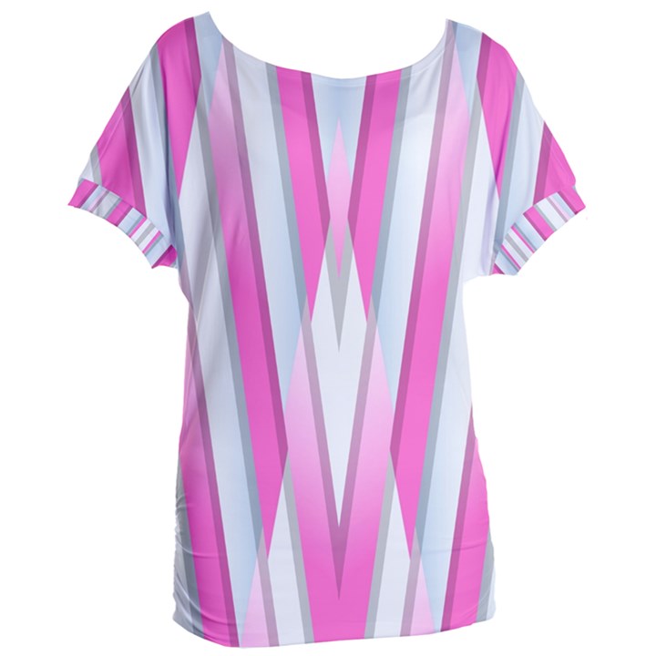 Geometric-3d-design-pattern-pink Women s Oversized Tee